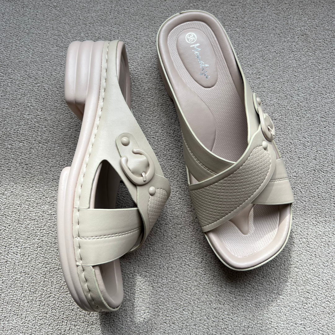 Mules motif croisé comfy