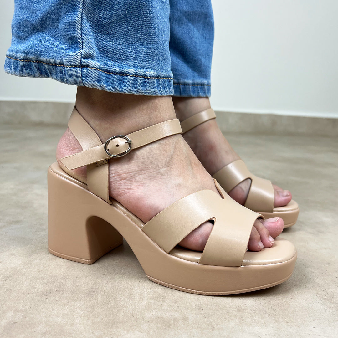 sandale talon motif H
