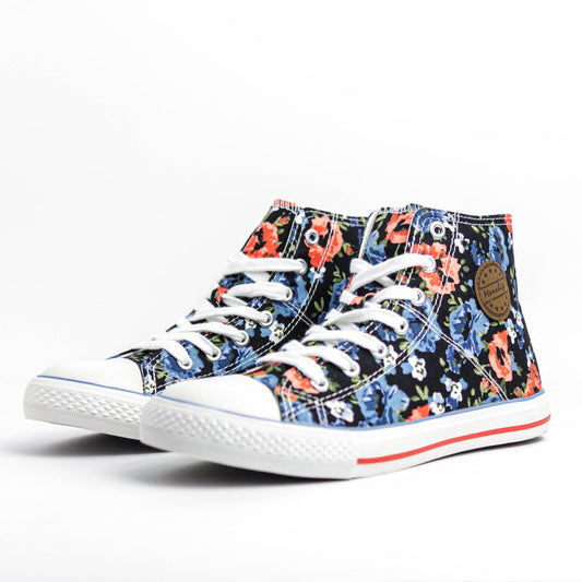 Converse à fleurs montante