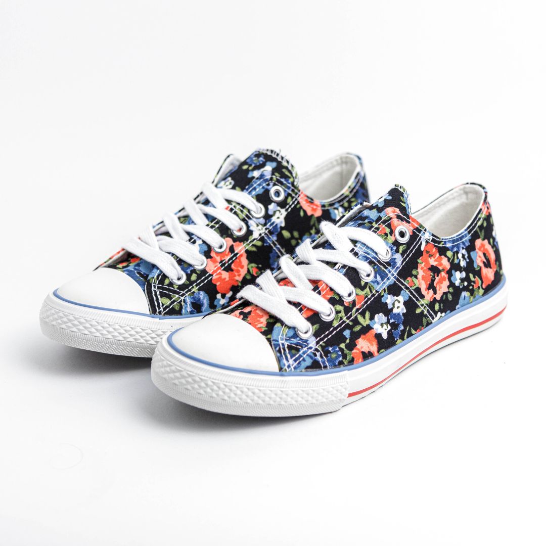 Converse best sale à fleurs